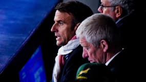 Emmanuel Macron lors de France-Afrique du Sud le 15 octobre 2023