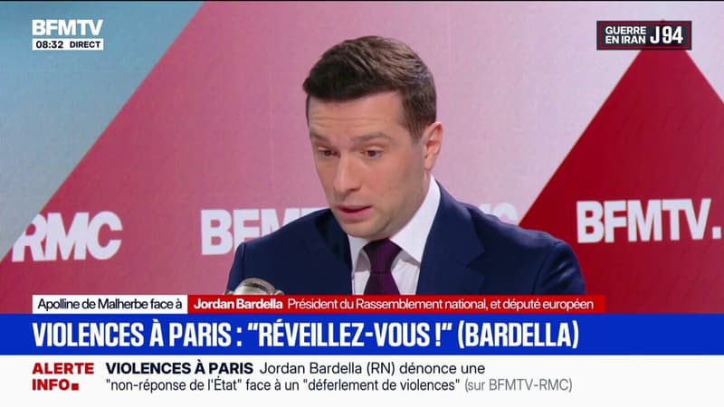 Débordements après le sacre du PSG: Je dis aux Français «Réveillez-vous» parce que dans quelques temps ils rentreront dans vos appartements, dit Jordan Bardella (RN)