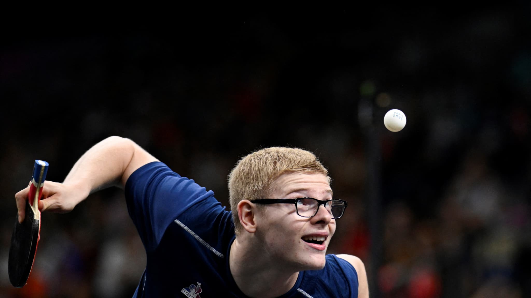 Félix Lebrun, pongiste star lors des Jeux olympiques. Félix Lebrun, pongiste star lors des Jeux olympiques.