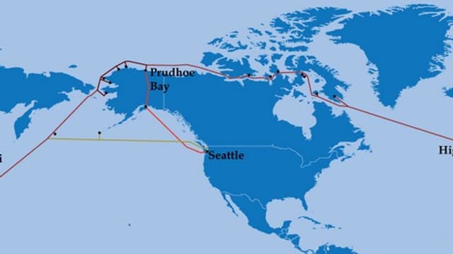 Arctic Fibre reliera le Royaume-Uni au Japon via l’océan Arctique, soit une route directe d'environ 15.000 kilomètres.