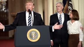 Neil Gorsuch et son épouse, après l'annonce de sa nomination à la Cour suprême par Donald Trump, le 31 janvier 2017.