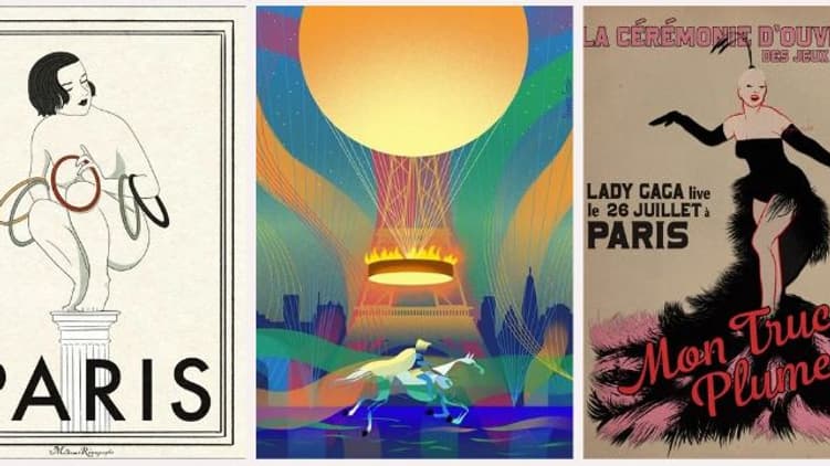 Les artistes sont nombreux à s'adonner à la création d'illutrations graphiques inspirés des JO de Paris 2024.