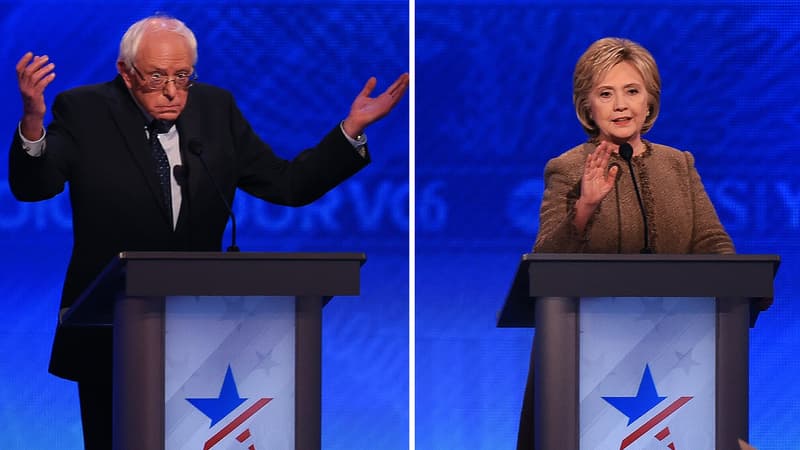 Bernie Sanders et Hillary Clinton, lors d'un débat démocrate sur ABC, le 19 décembre 2015.