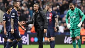 Luis Enrique lors de Newcastle-PSG, le 4 octobre 2023 en Ligue des champions