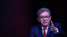 Le leader de La France insoumise Jean-Luc Mélenchon lors d'un meeting à Brest le 19 mars 2025 