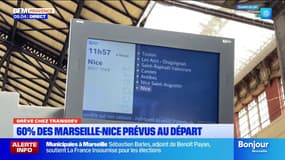 Grève chez TRANSDEV. 60 % des trains Marseille - Nice prévus au départ