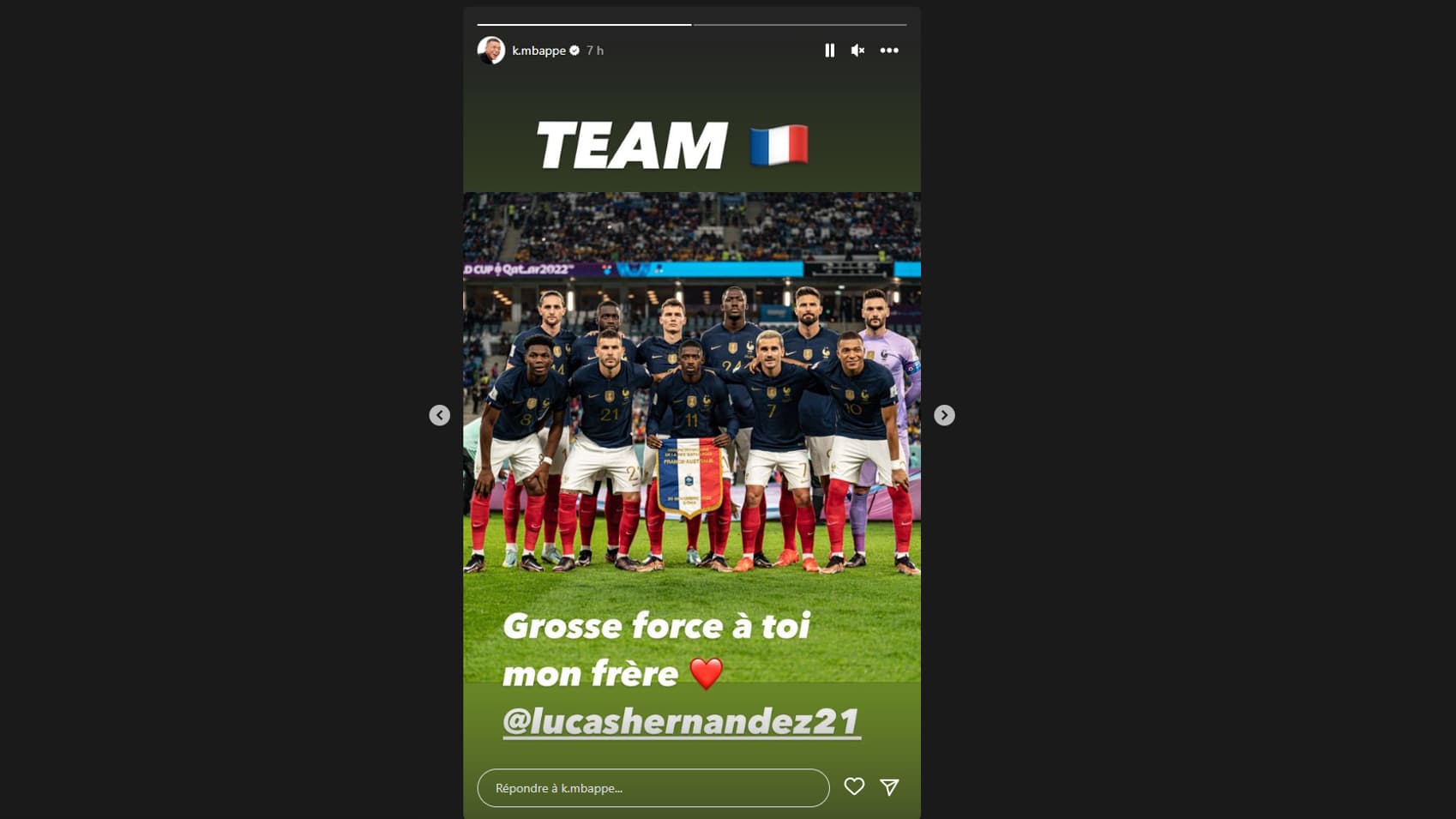 Le message de Kylian Mbappé pour Lucas Hernandez Le message de Kylian Mbappé pour Lucas Hernandez