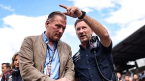 Jos Verstappen et Christian Horner le 2 juillet 2023