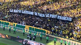 La banderole des supporteurs nantais contre Vincent Labrune, 15 septembre 2024