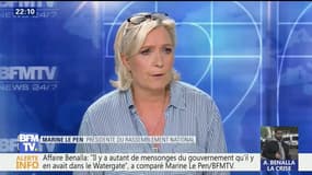 Affaire Benalla: "Il a été protégé par sa hiérarchie" estime Marine Le Pen
