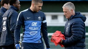 Karim Benzema et Didier Deschamps du temps où l'attaquant du Real était le fer de lance des Bleus