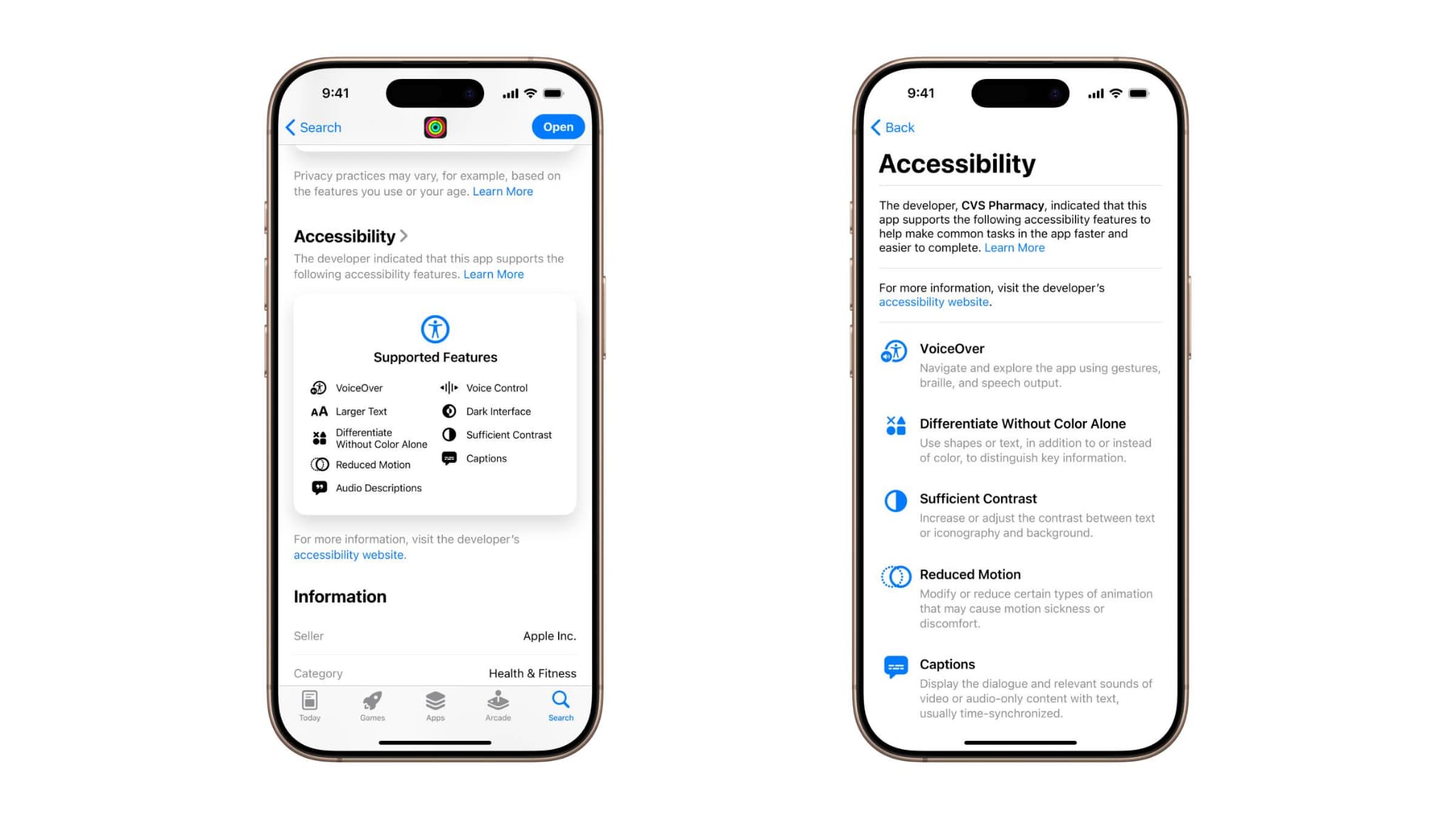 L'App Store va afficher désormais les options d'accessibilité des applications et jeux avec du détail sur les fonctions