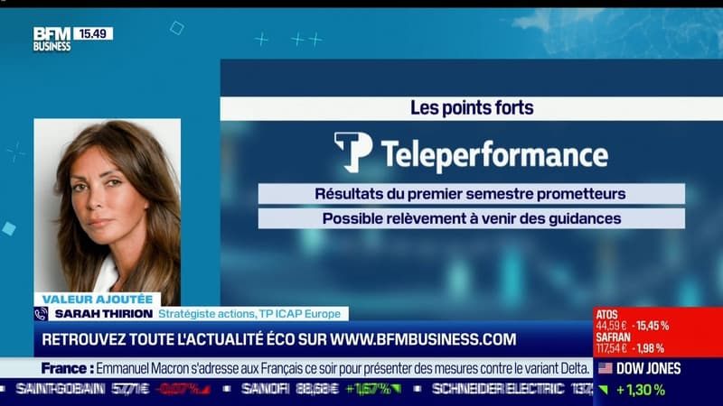 Sarah Thirion (TP ICAP Europe) : Teleperformance, des résultats du premier semestre prometteurs - 12/07
