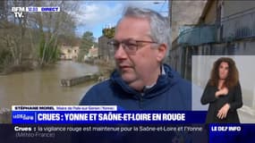 Stéphane Morel (maire de L'Isle-sur-Serein dans l'Yonne), sur les crues: "Il y a 90 habitations touchées, et surtout des commerces"