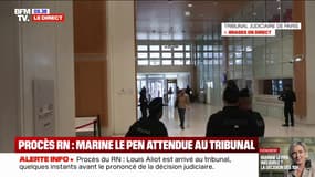 Procès du RN: "C'est comme à la loterie nationale on ne sait jamais avant", confie Louis Aliot à son arrivée au tribunal 