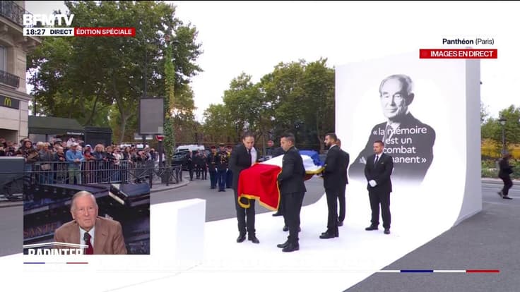 Le cercueil de Robert Badinter arrive au Panthéon