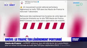 Hauts-de-France: le trafic TER légèrement perturbé ce mercredi en raison d'une grève