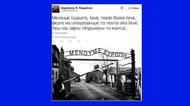 L'un des tweets qui ont mené à la démission du secrétaire d'Etat Dimitris Kammenos.