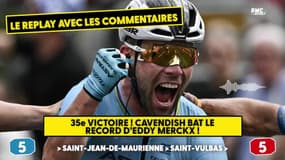 Tour de France : Cavendish bat le record de Merckx, le replay avec les commentaires RMC
