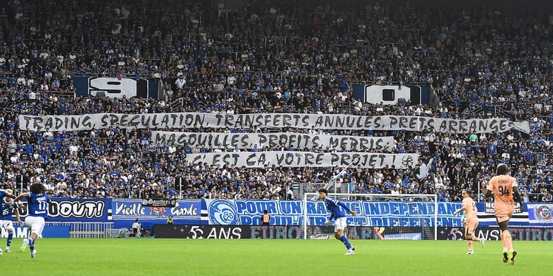 Une banderole à la Meinau lors de Strasbourg-Le Havre, le 14/09/2025