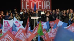 Benoît Hamon lors de son meeting Place de la République à Paris. 