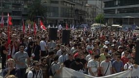 Manifestation dans les rues d'Athènes le 16 juillet 2013.