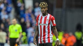 Nico Williams lors du match Glasgow Rangers-Athletic Bilbao (0-0, Ligue Europa), le 10 avril 2025