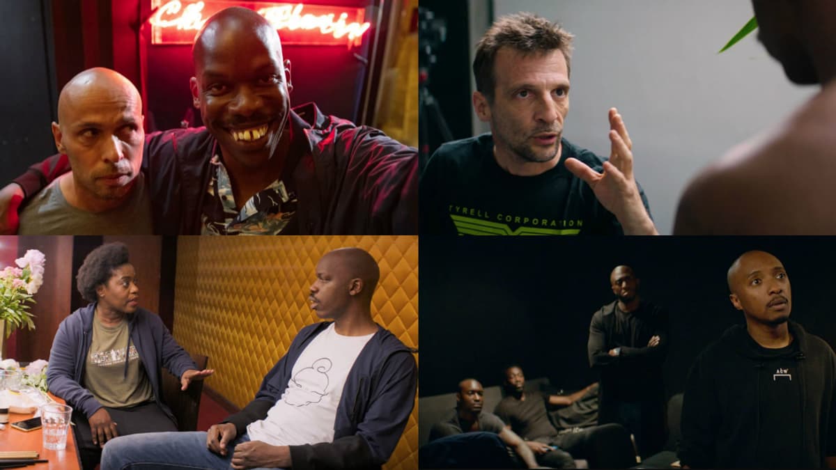 Eric Judoc, Mathieu Kassovitz, Claudia Tagbo et Soprano dans "Tout simplement noir" Eric Judoc, Mathieu Kassovitz, Claudia Tagbo et Soprano dans "Tout simplement noir"