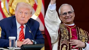Le président des États-Unis Donald Trump et le nouveau pape Léon XIV - Montage.