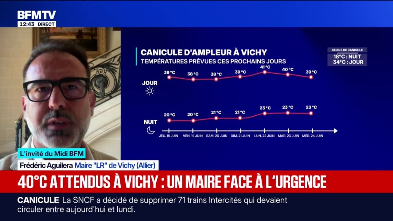 Canicule: "C'est un travail tout au long de l'année pour chercher à recenser les personnes fragiles", indique le maire de Vichy, Frédéric Aguilera