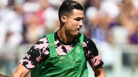 Cristiano Ronaldo à l'échauffement avec la Juventus, à Florence le 14 septembre 2019