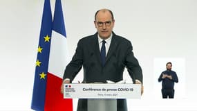 Jean Castex lors de sa conférence de presse du 4 mars 2021.