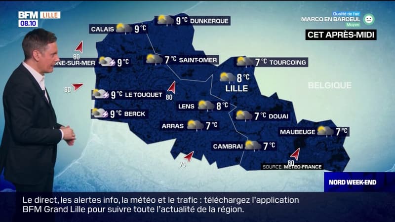 Météo Nord-Pas-de-Calais: des averses avec des vents localement forts