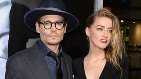 Johnny Depp et Amber Heard, le 12 février 2014 à Hollywood.