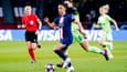 Sakina Karchaoui avec le PSG contre Wolfsburg en mars 2023