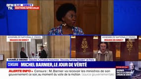 Motion de censure: "M. Macron est responsable du chaos et il est temps d'y mettre un terme", déclare Danièle Obono (LFI)