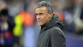 Luis Enrique lors d'Aston Villa-PSG le 15 avril 2025 en Ligue des champions
