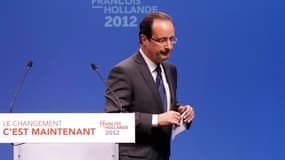 François Hollande, soucieux de ne pas laisser à la droite l'exclusivité des thèmes de la lutte contre le terrorisme et de la sécurité réveillés par les drames de Toulouse et Montauban, affirme jeudi que "rien n'empêchera le changement". /Photo prise 22 ma