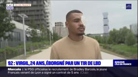 Hauts-de-Seine: le témoignage de Virgil, 24 ans, éborgné par un tir de LBD