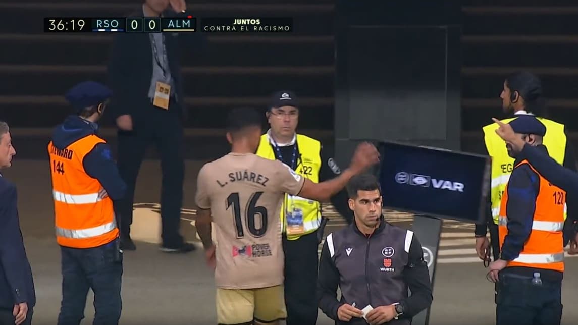 Luis Suarez exclu avec Almeria, le 23 mai 2023 Luis Suarez exclu avec Almeria, le 23 mai 2023