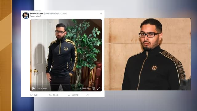 Jawad Bendaoud à droite et son imitation à gauche