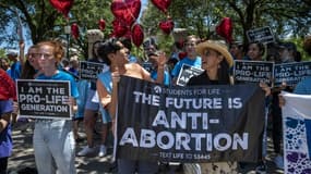 Une manifestation contre l'avortement, le 29 mai 2021 à Austin, au Texas (États-Unis).