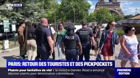 Aux abords de la tour Eiffel, les forces de l'ordre patrouillent pour protéger les touristes des pickpockets