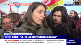 Retraites: Sophie Binet (CGT) attend qu'Emmanuel Macron "retrouve la raison"