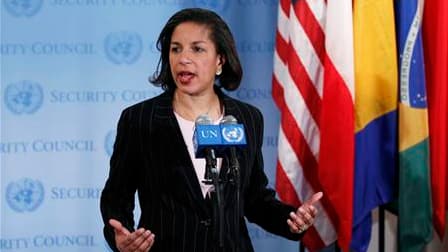 La représentante américaine à l'Onu, Susan Rice. Le Conseil de sécurité des Nations unies n'est pas parvenu à s'accorder dimanche sur la crise coréenne en raison de divergences trop importantes. /Photo prise le 19 décembre 2010/REUTERS/Lucas Jackson