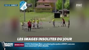 EN VIDÉO - Pour respecter la "distanciation sociale", ces footballeurs amateurs jouent avec... des caddies