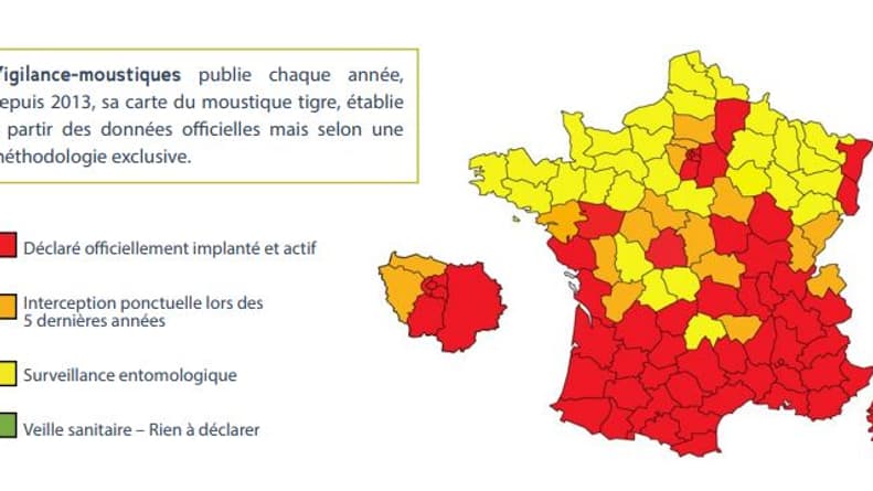 Capture d'écran de la carte de Vigilance-Moustiques.