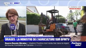 Orages: "Nous ne laisserons pas tomber les agriculteurs", affirme Annie Genevard, ministre de l'Agriculture et de la Souveraineté alimentaire
