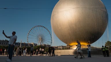 La vasque olympique aux Tuileries, un an après les JO de Paris 2024, le 3 juillet 2025
