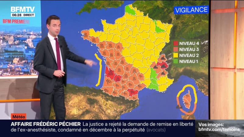 Tempête Nils: la Gironde et le Lot-et-Garonne en vigilance rouge pour des risques de crues, l'Aude pour les vents